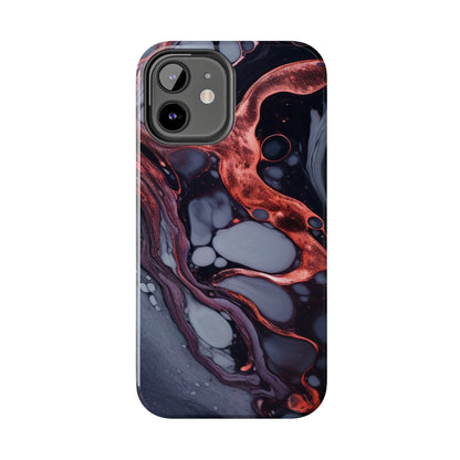 Marbled Dark Lava Flow Phone Case | Embrace the Vibrant Magma Vibes