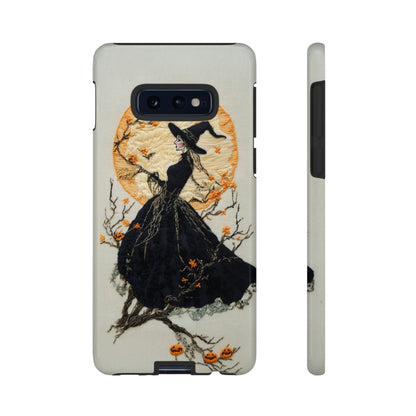 Halloween Witch Autumn iPhone Case, Embroidered Style