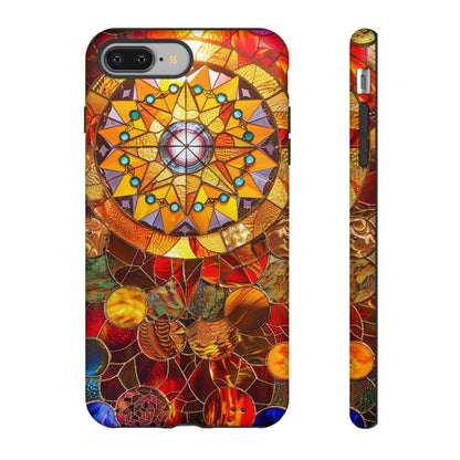 Cosmic Stained Glass Mandala Phone Case