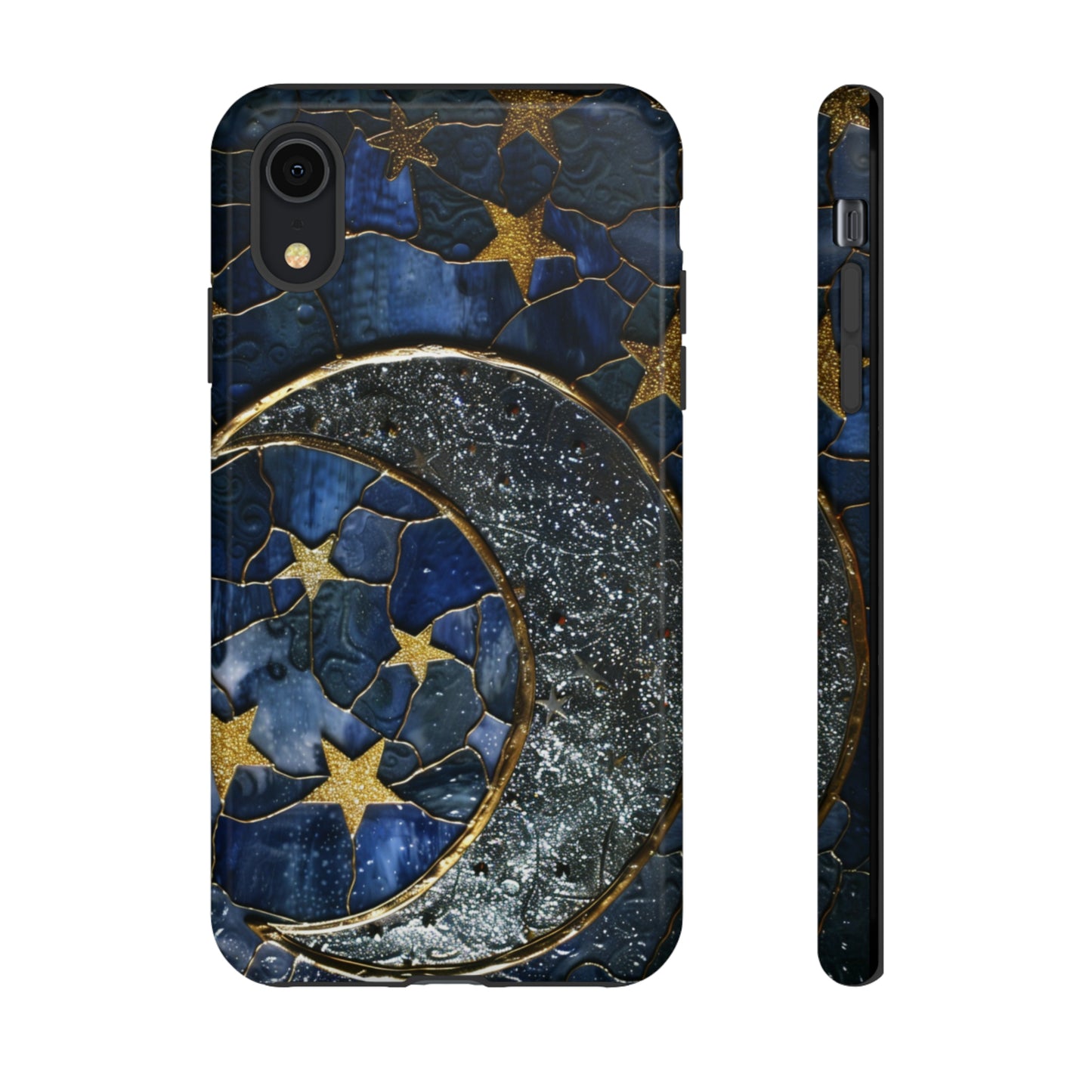 Moon Stars Stained Glass Starry Night Phone Case