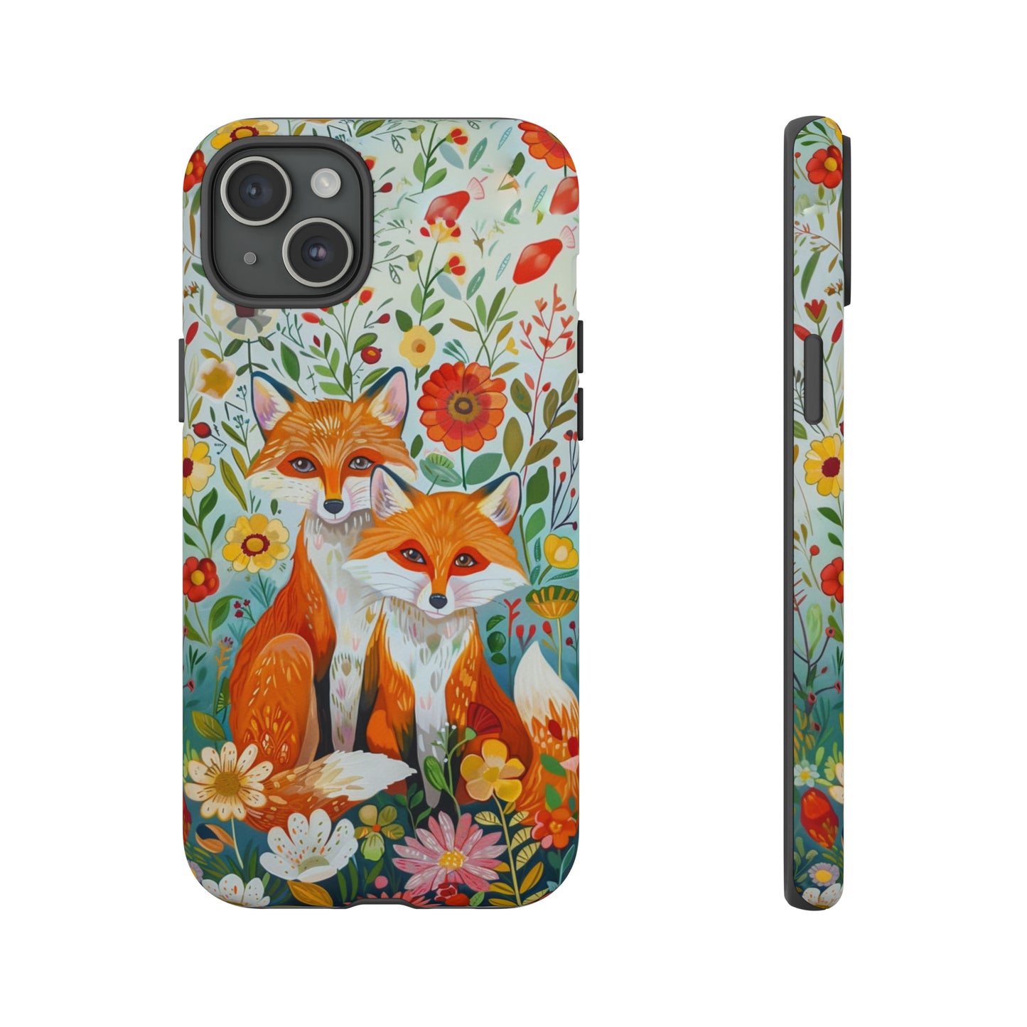 Foxes in the Floral Garden Phone Case