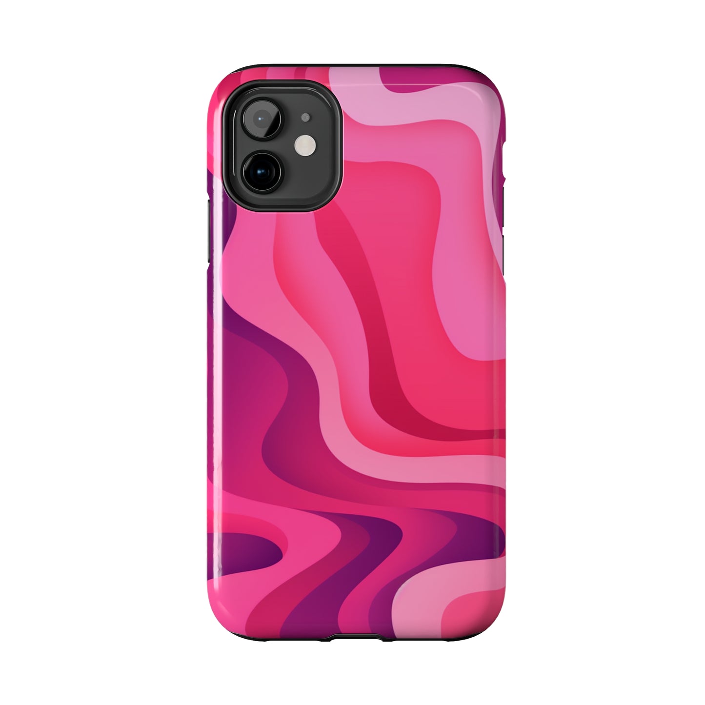 The Pink Wave iPhone Case Splash of Vibrance | Modern Art Meets Protection iPhone Tough Case