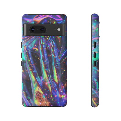 Marbled opalescent Holographic Print Phone Case