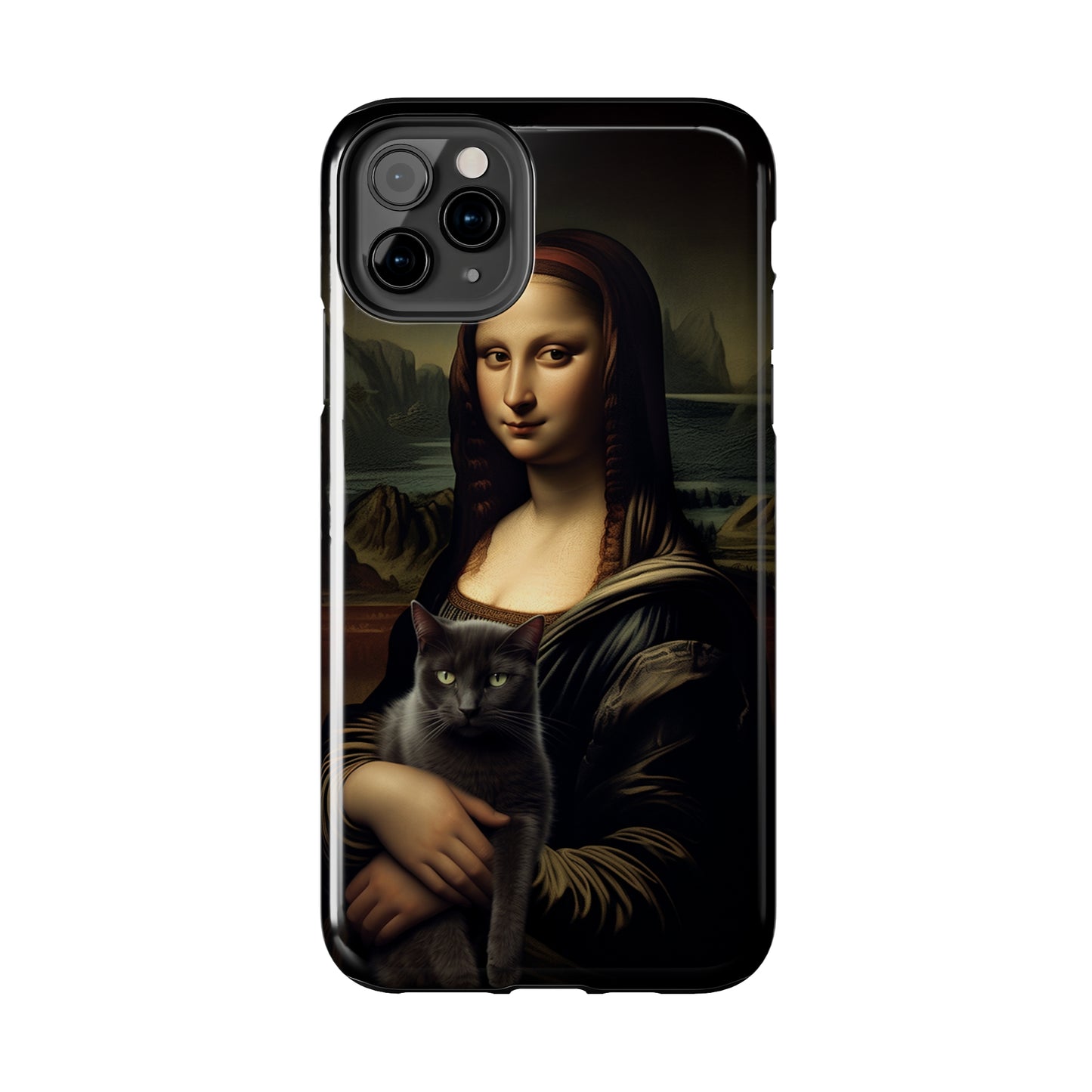 Mona Lisa with Cat iPhone Case | Art Phone Cases