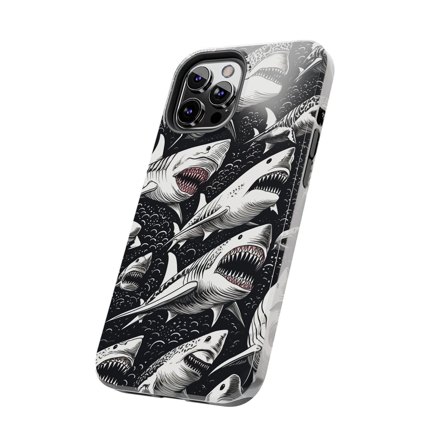 Deep Blue Mystery: Majestic Shark Design | Aquatic Adventure iPhone Case