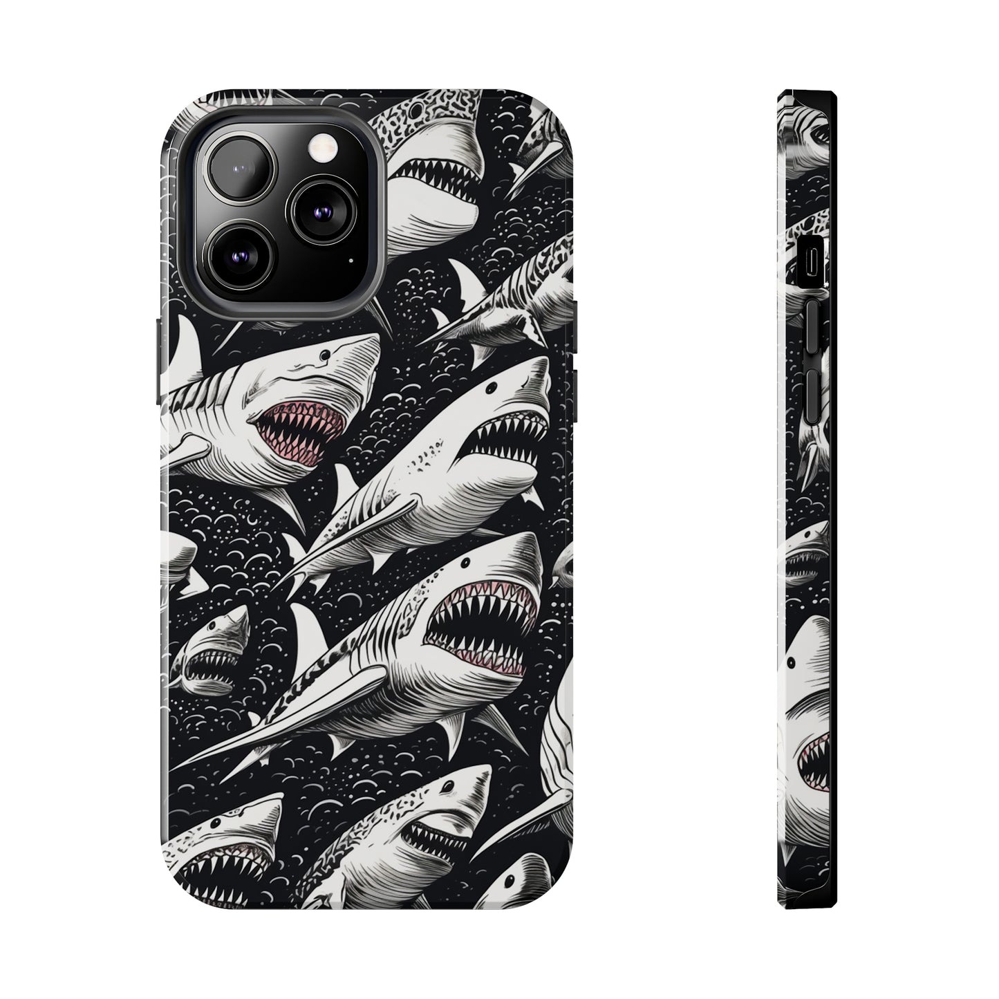 Deep Blue Mystery: Majestic Shark Design | Aquatic Adventure iPhone Case