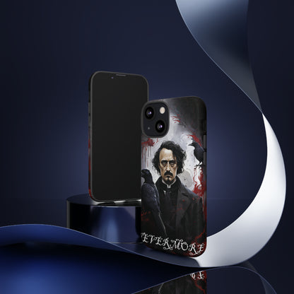 Nevermore Edgar Allen Poe, gothic Raven, Retro Samsung Galaxy Phone iPhone 15, 14 Plus 13 12 7 8 Se Horror Dark Academia Style goth Vibe