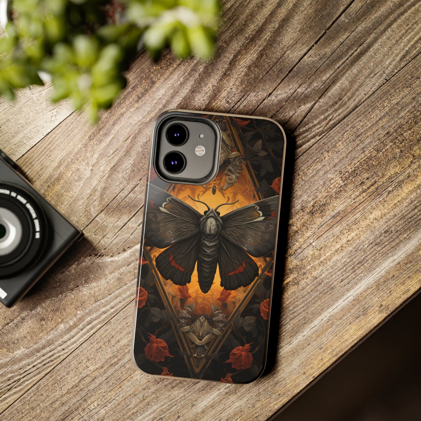 iPhone Case | Lost in Thought: Dark Academia Moth iPhone Tough Case