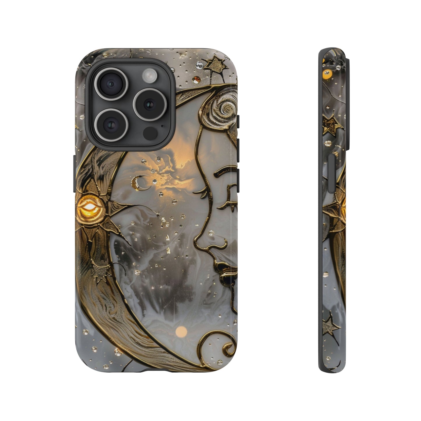 Moon Stars Stained Glass Starry Night Phone Case