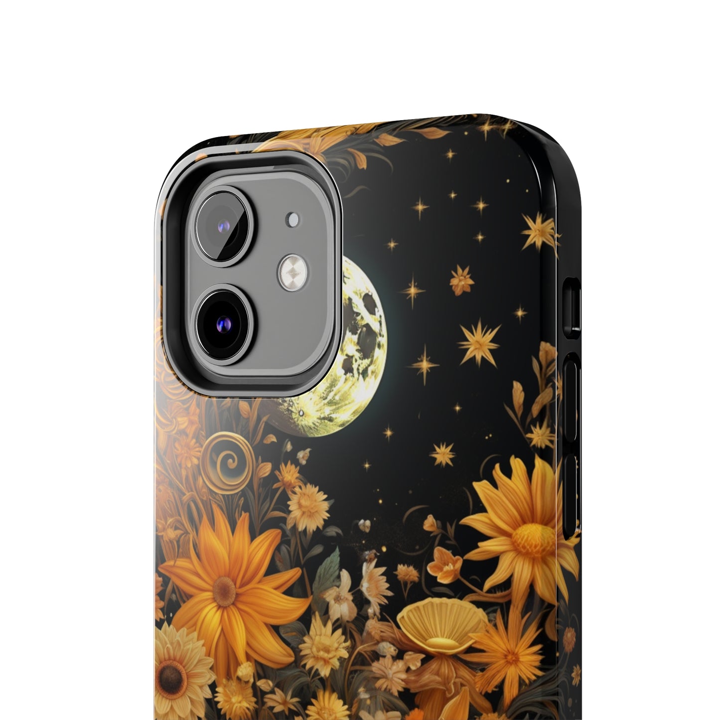 Cottagecore Floral Sun Moon Stars iPhone Case | Embrace Mystical Nature's Beauty