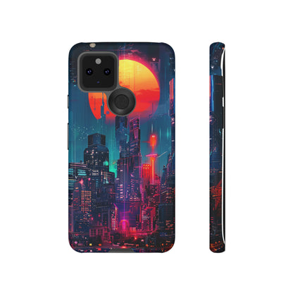 Cyberpunk Full Moon Cityscape Phone Case