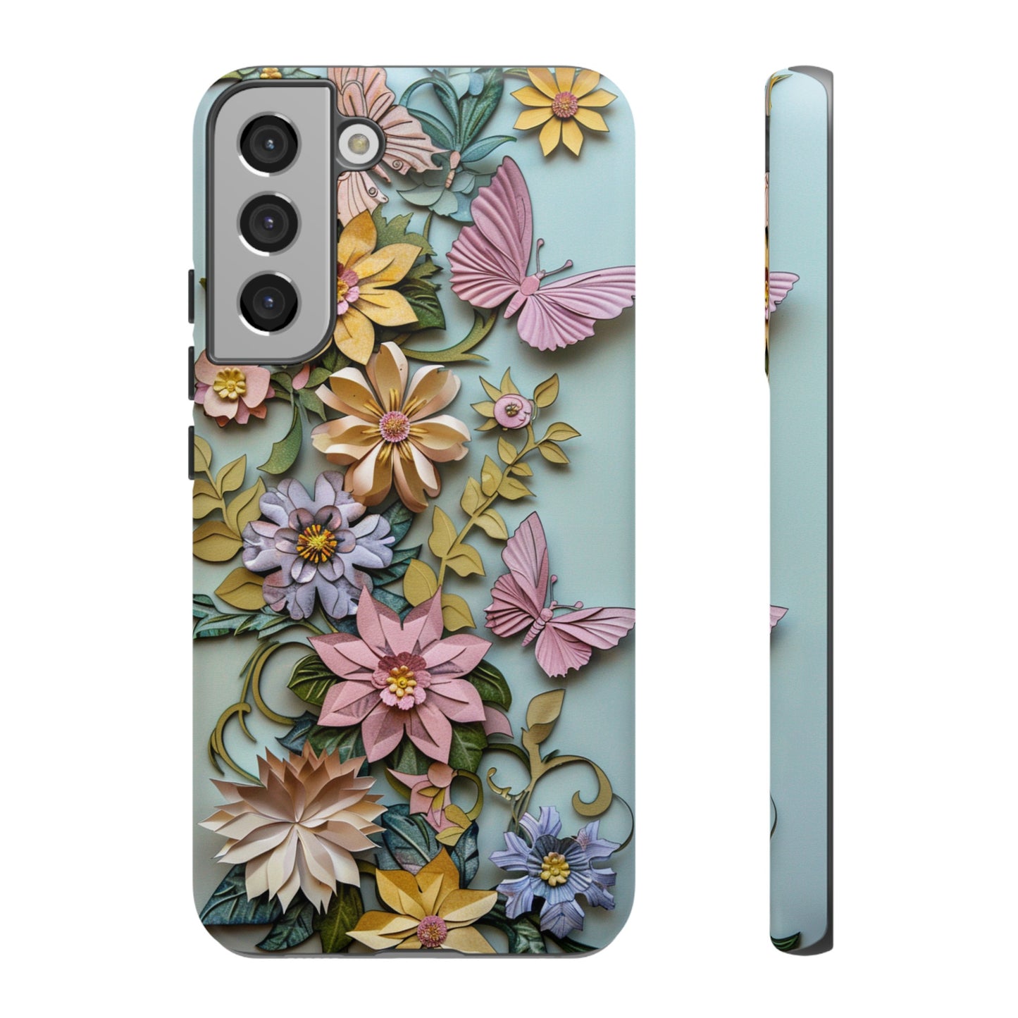 Pastel Pink Butterflies and Flowers iPhone Case