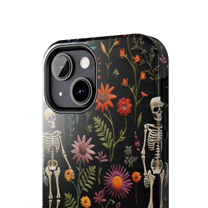 Skeletons in the garden Halloween Embroidery Phone Case