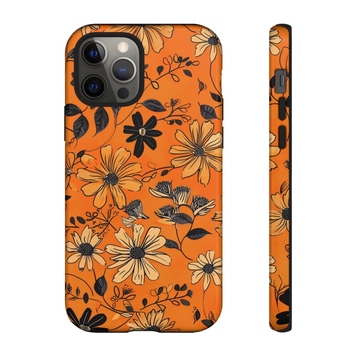 Orange Floral Phone Case Cute Summer Flower Aesthetic