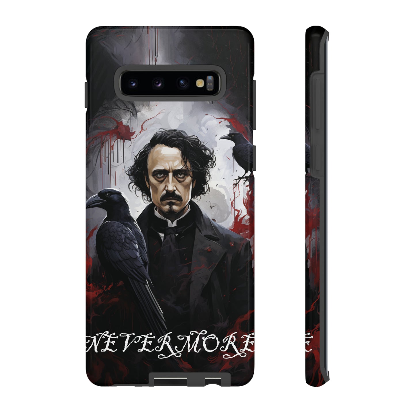 Nevermore Edgar Allen Poe, gothic Raven, Retro Samsung Galaxy Phone iPhone 15, 14 Plus 13 12 7 8 Se Horror Dark Academia Style goth Vibe