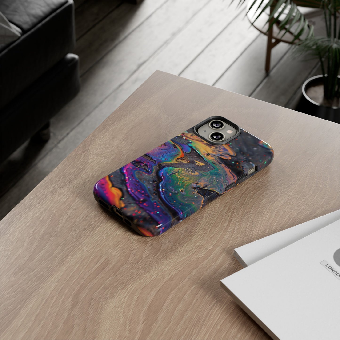 Opalescent Marbled Holographic Print Phone Case