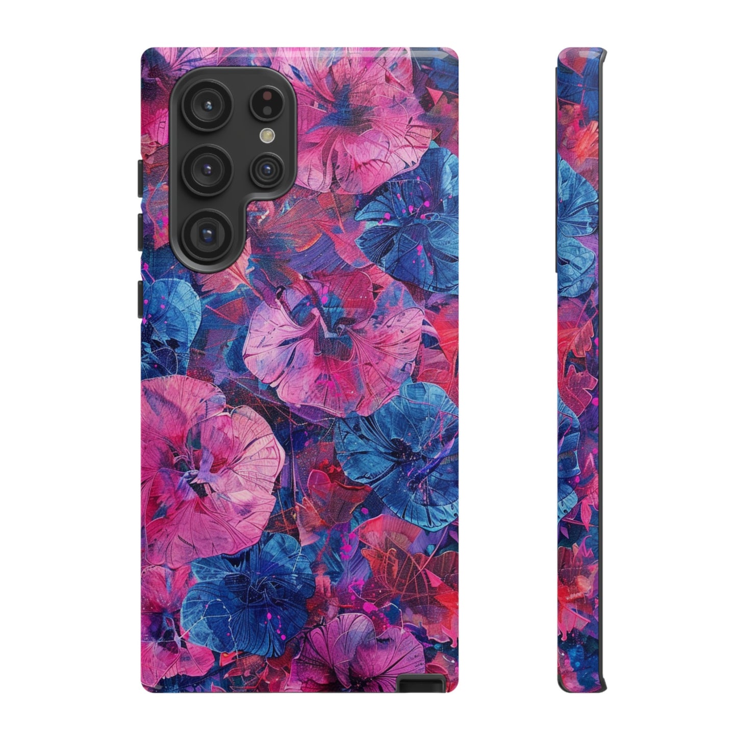 Magenta and Blue Color Floral Explosion Phone Case