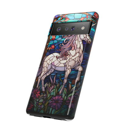 Unicorn Stained Glass iPhone, iPhone Case Retro Samsung Galaxy Phone Tough Case iPhone 15 14 Plus 13 12 7 8 Se Hippie Boho Style