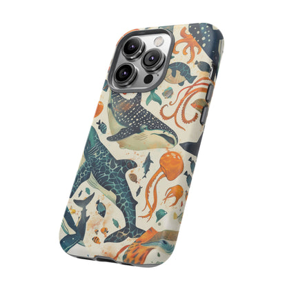 Undersea World Shark, Turtle, Manta Ray Phone Case