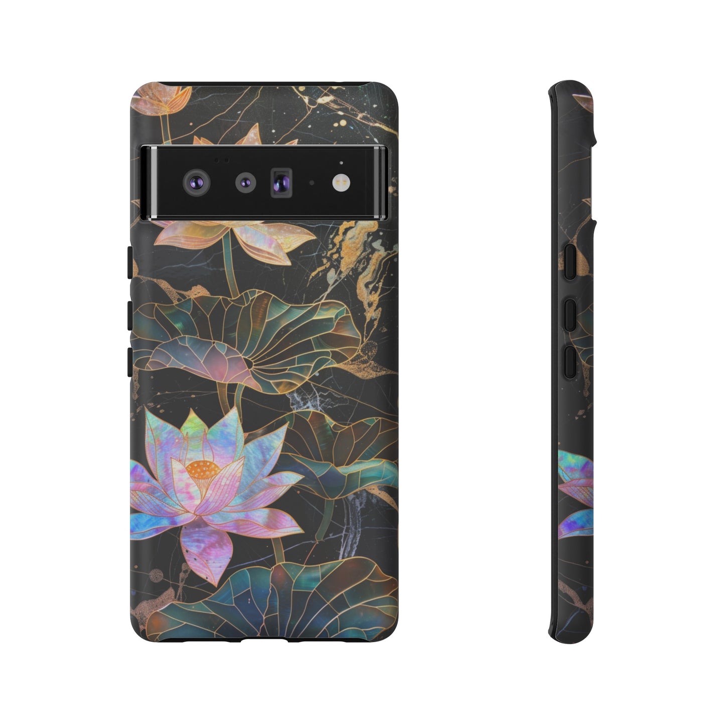 Zen Stained Glass Lotus Floral Design Phone Case