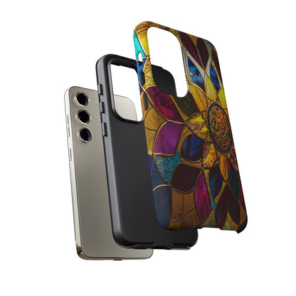 Cosmic Stained Glass Mandala Phone Case