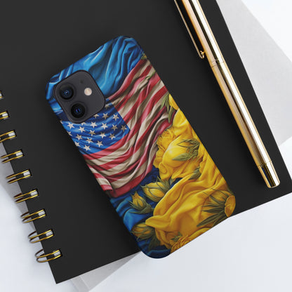 Support Ukraine Flag Phone Case | Show Your Ukrainian USA Patriotic Spirit with a Tough iPhone Case