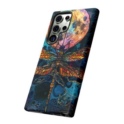 Full Moon Stained Glass Dragonfly Phone Cover