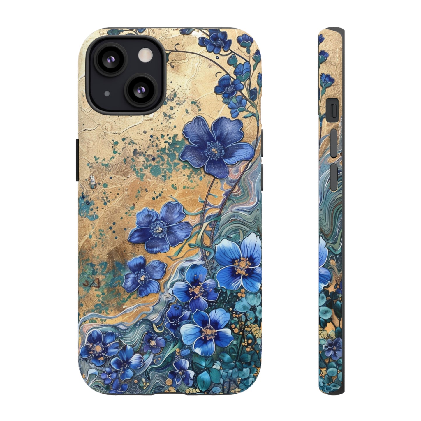 Forget Me Nots Vintage Color Splash Floral Design Phone Case