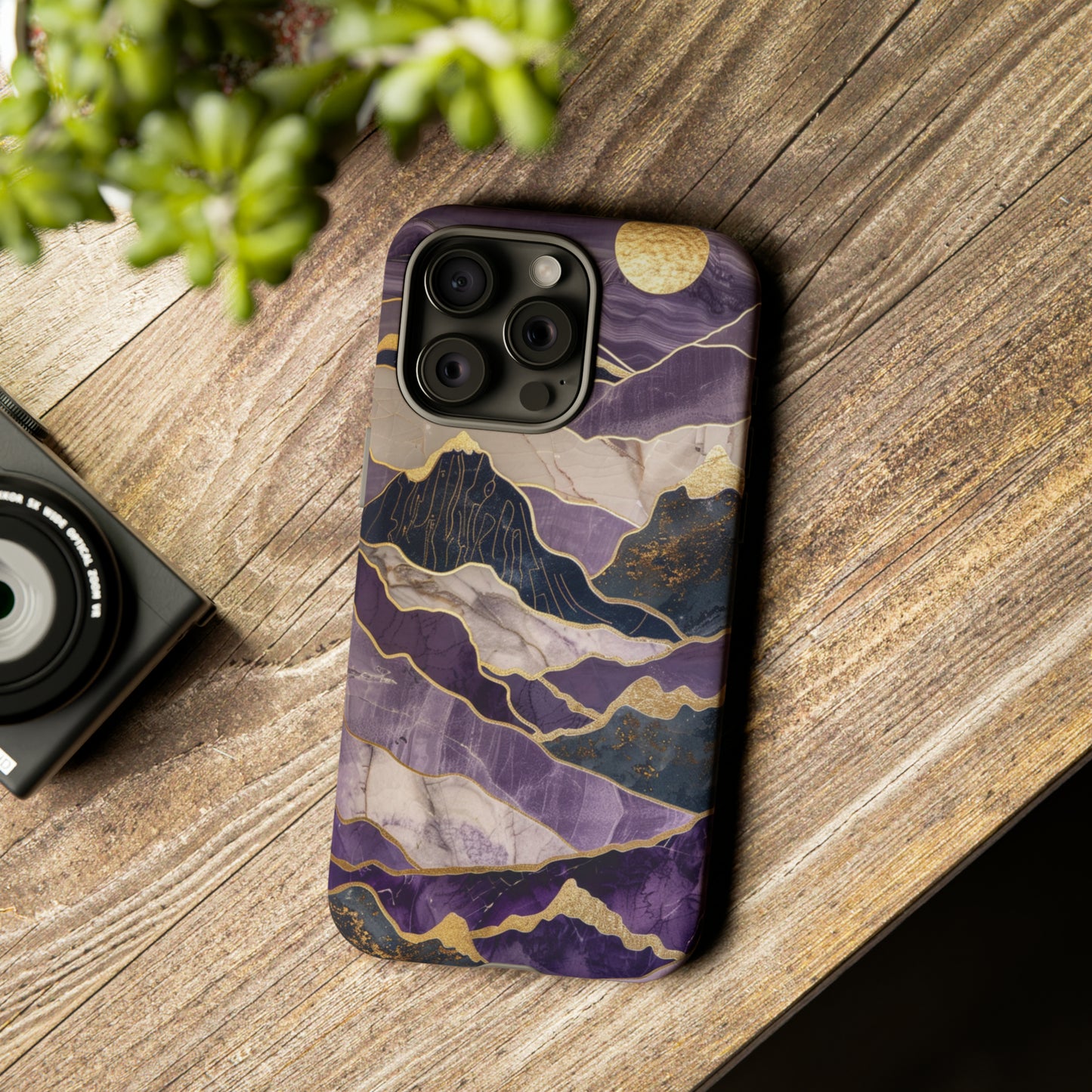 Abstract Purple Gold Mountain Phone Case