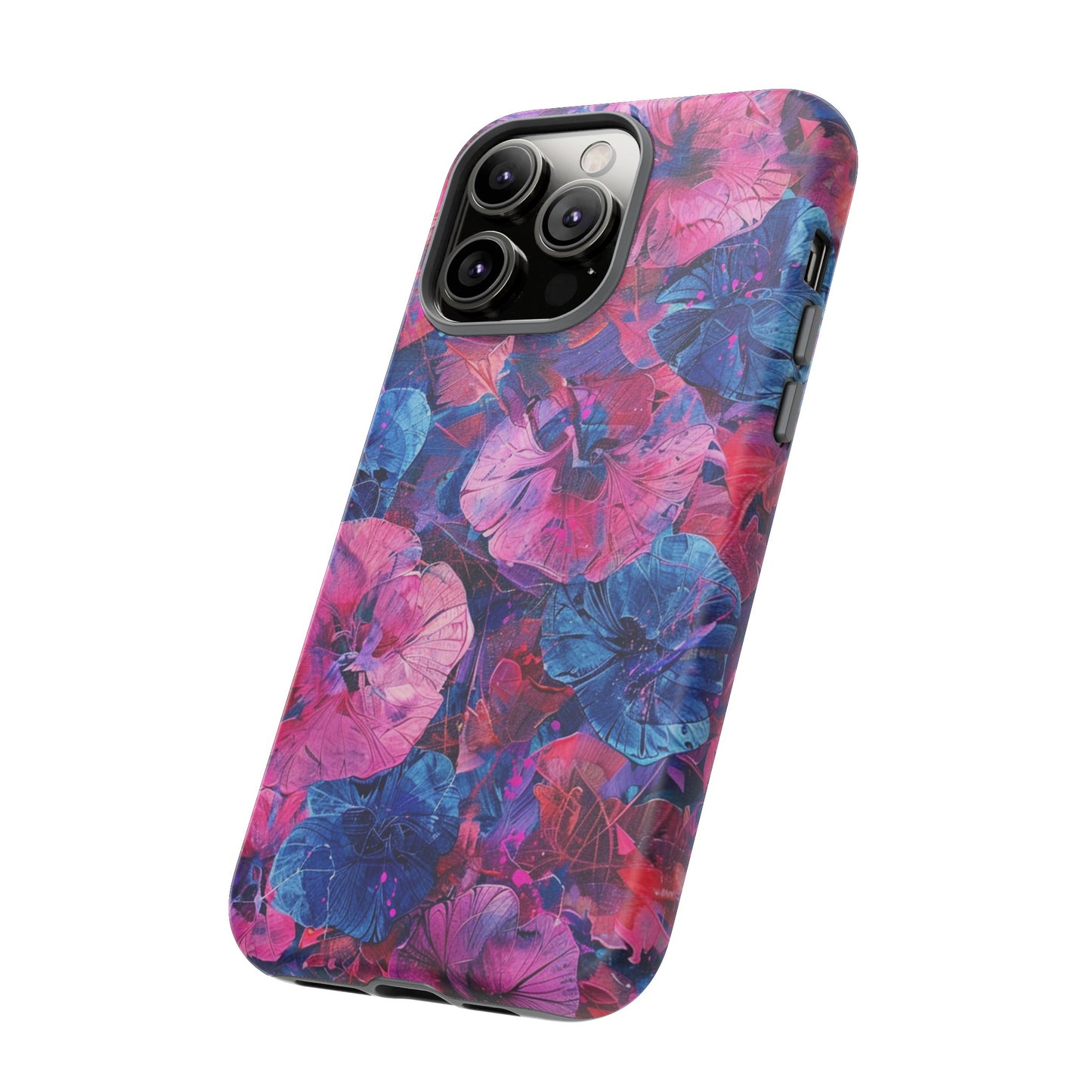 Magenta and Blue Color Floral Explosion Phone Case