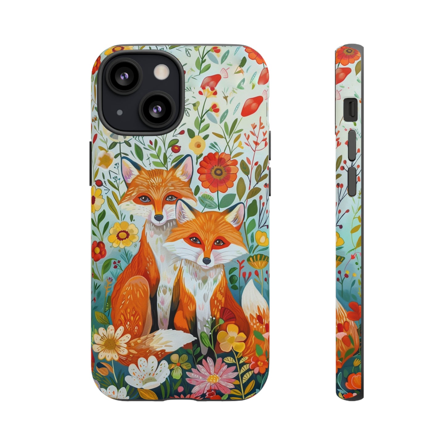 Foxes in the Floral Garden Phone Case