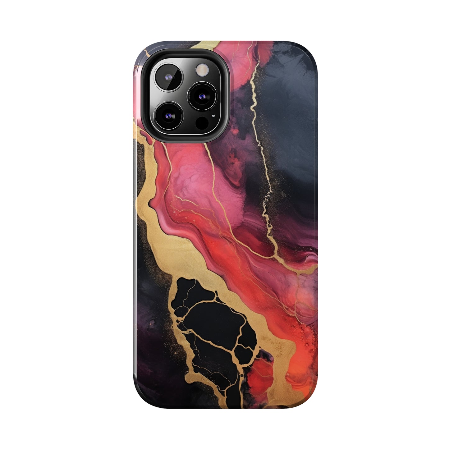 Marbled Dark Lava flow Phone Case | Embrace the Mesmerizing Multicolor Art