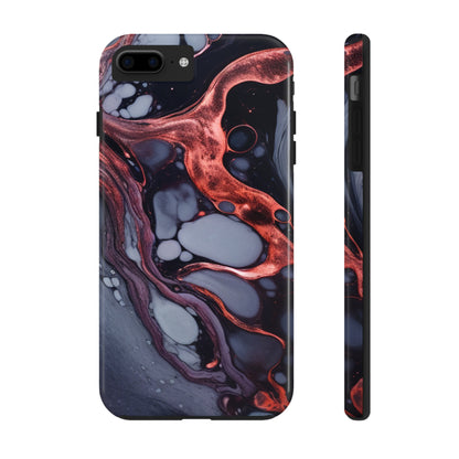 Marbled Dark Lava Flow Phone Case | Embrace the Vibrant Magma Vibes