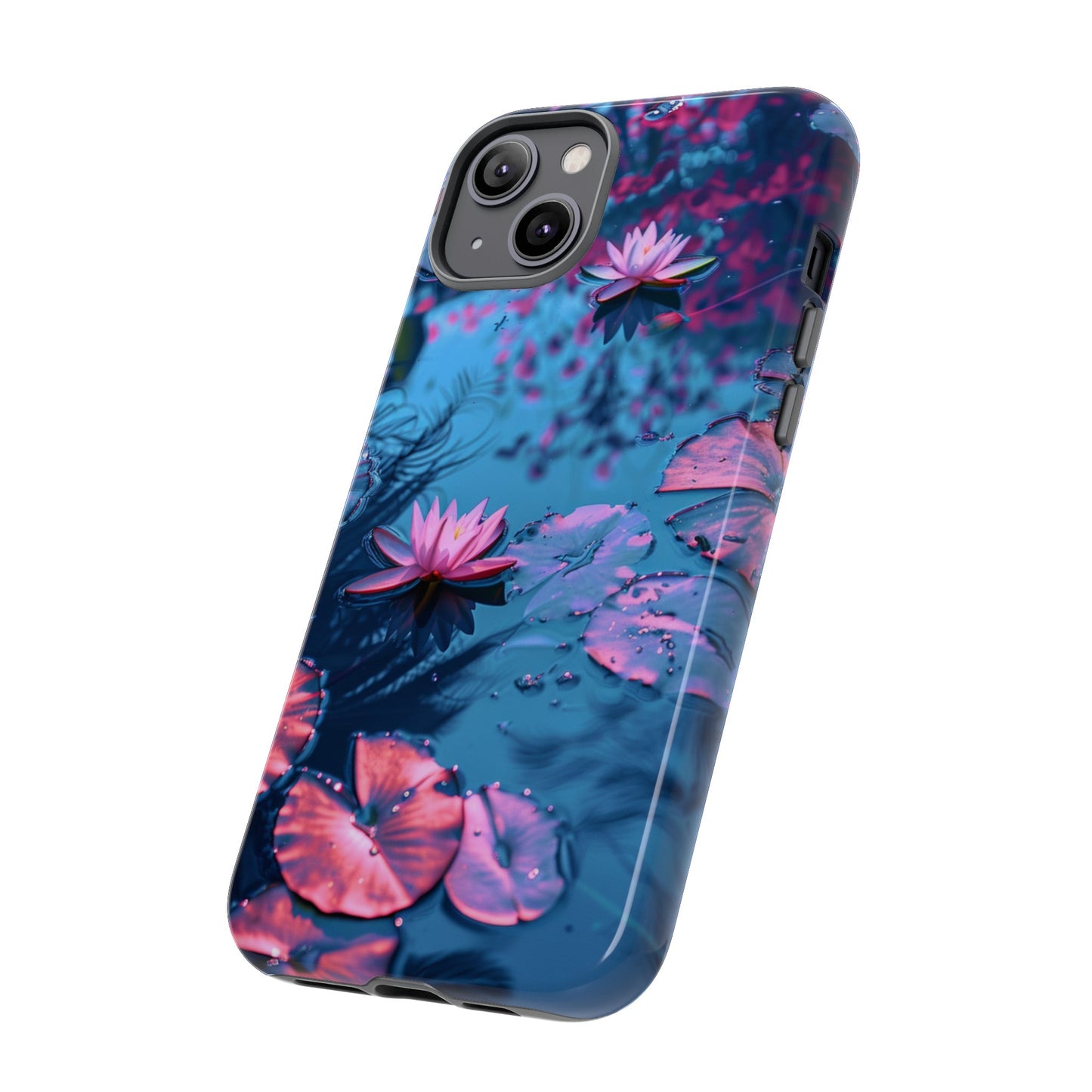 Magenta and Blue Color Zen Lily Pad Phone Case