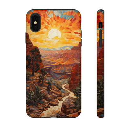 Desert Sunset Cactus Mosaic Tile