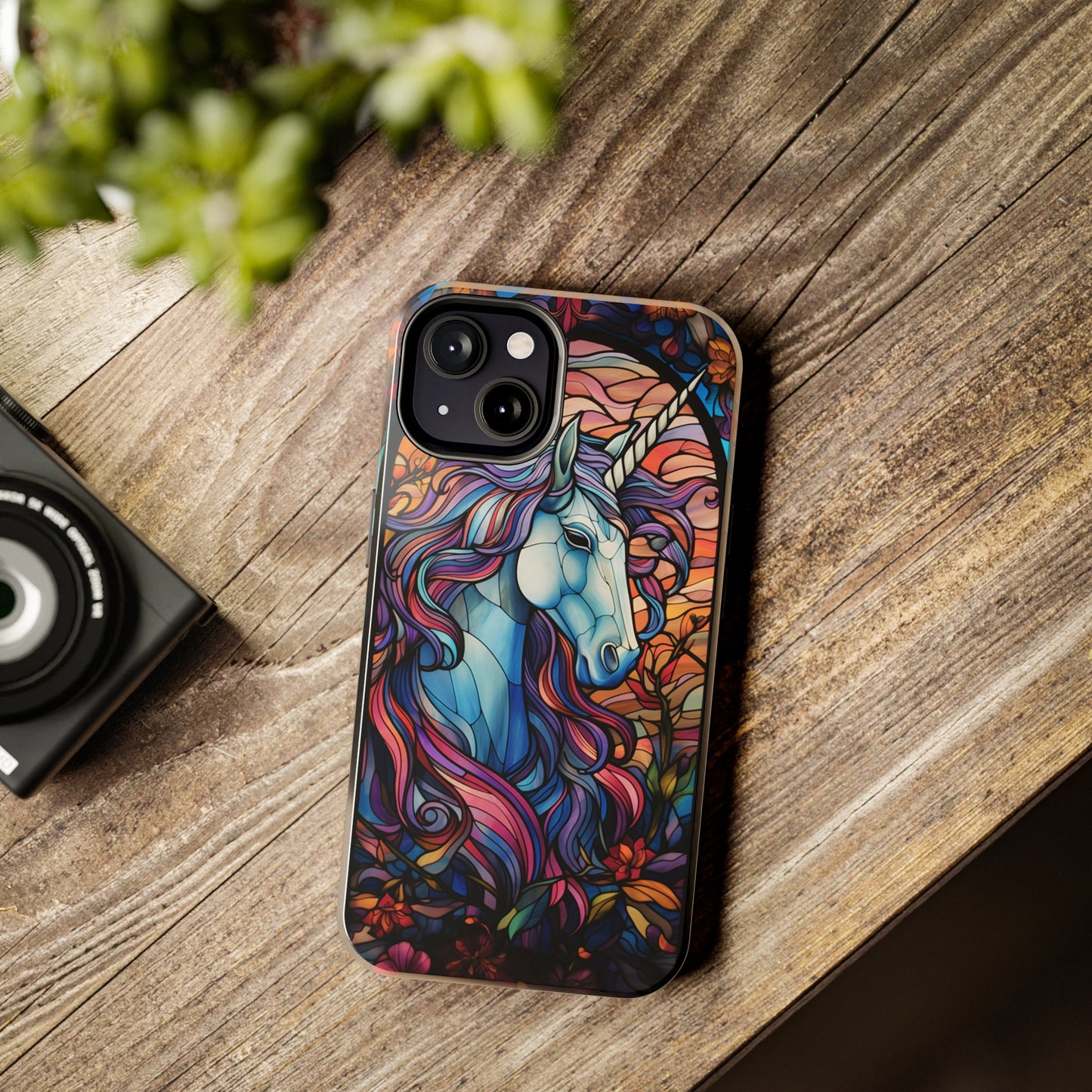 Unicorn Stained Glass iPhone Case | Mythical Beauty and Device Protection