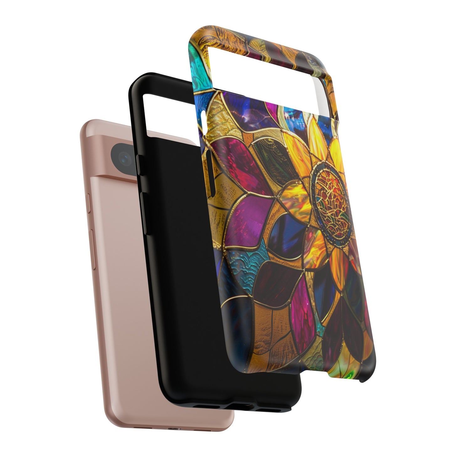 Cosmic Stained Glass Mandala Phone Case