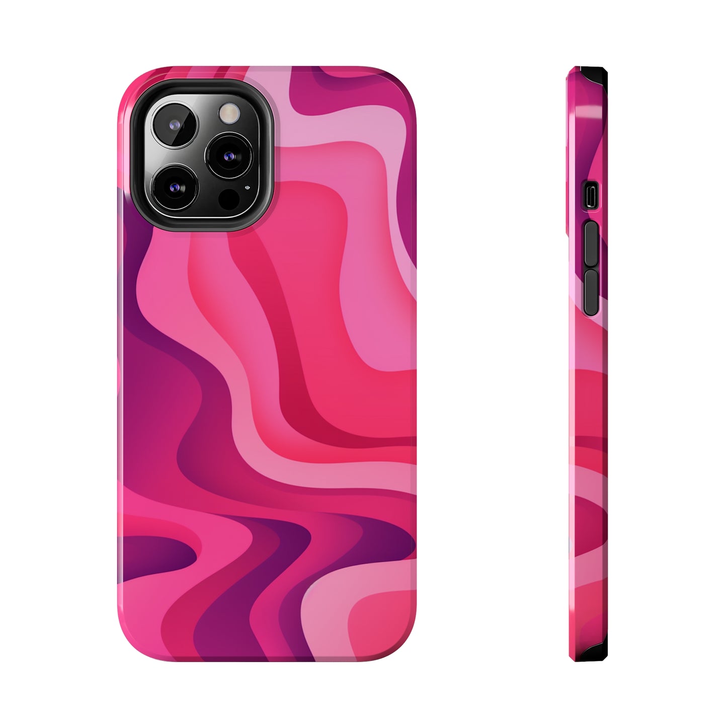 The Pink Wave iPhone Case Splash of Vibrance | Modern Art Meets Protection iPhone Tough Case