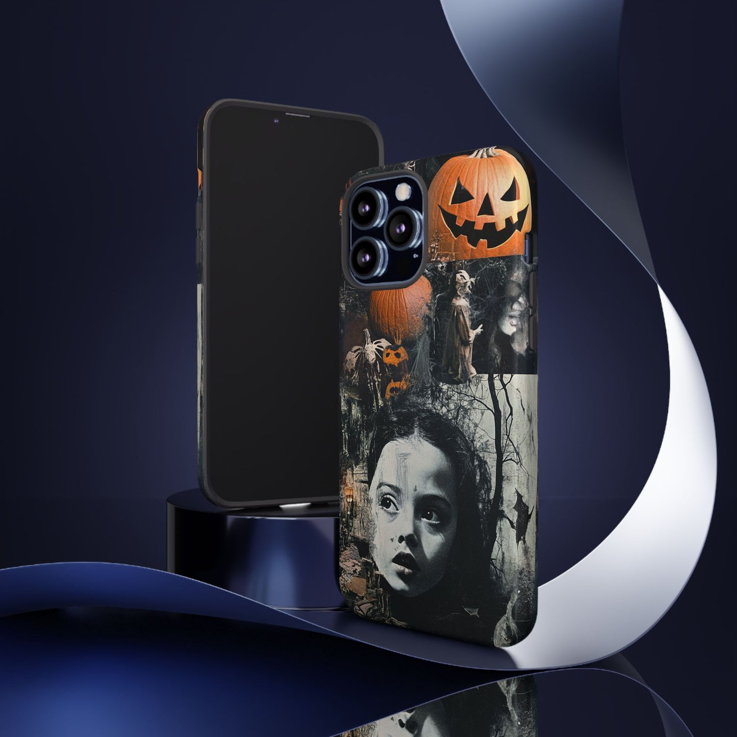 Vintage Halloween Collage Wednesday Goth Style Jackolantern Spooky Phone Cover