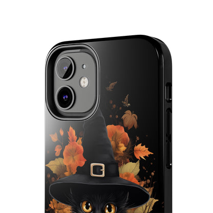 Trick or Treat Delight: Adorable Witch Cat Halloween Celebration | Whimsical iPhone Case