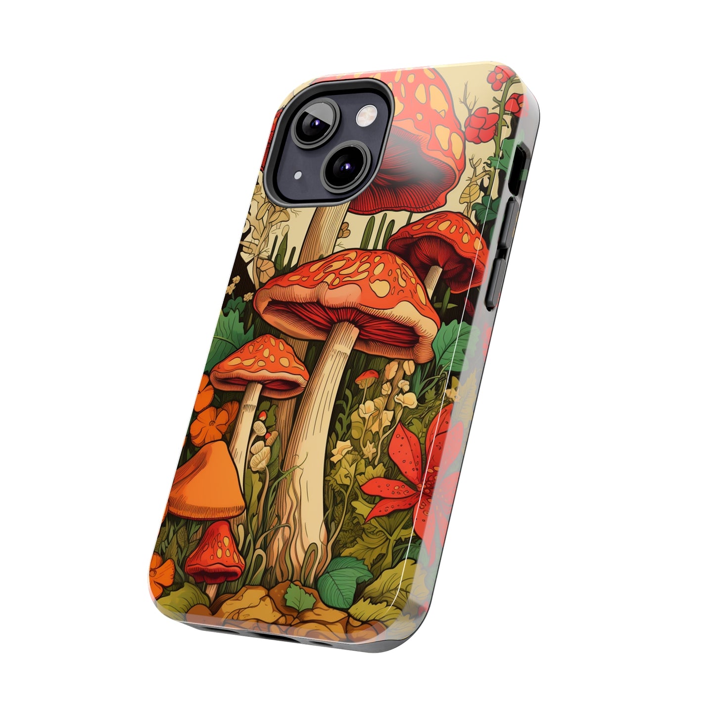 Psychedelic Retro Mushrooms: Dive Deep into Nostalgic Vibes | iPhone Case