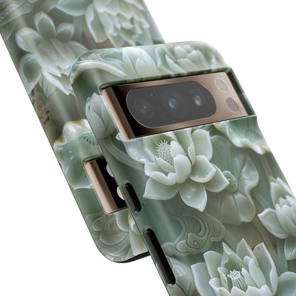 Green Jade Lotus Floral Art Phone Case