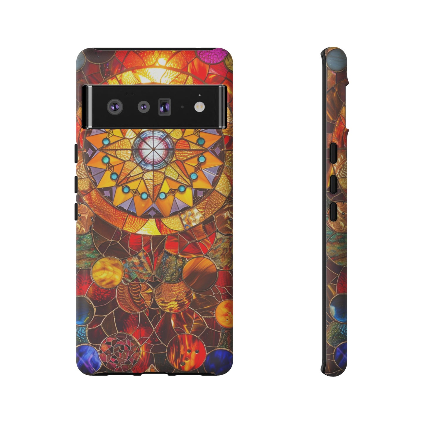 Cosmic Stained Glass Mandala Phone Case