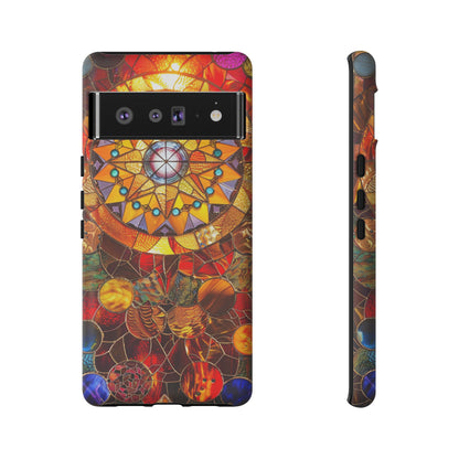 Cosmic Stained Glass Mandala Phone Case