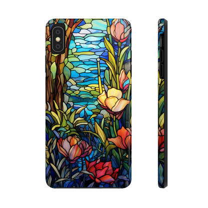 Stained Glass Floral Aesthetic iPhone Tough Case | Embrace Elegance and Durability