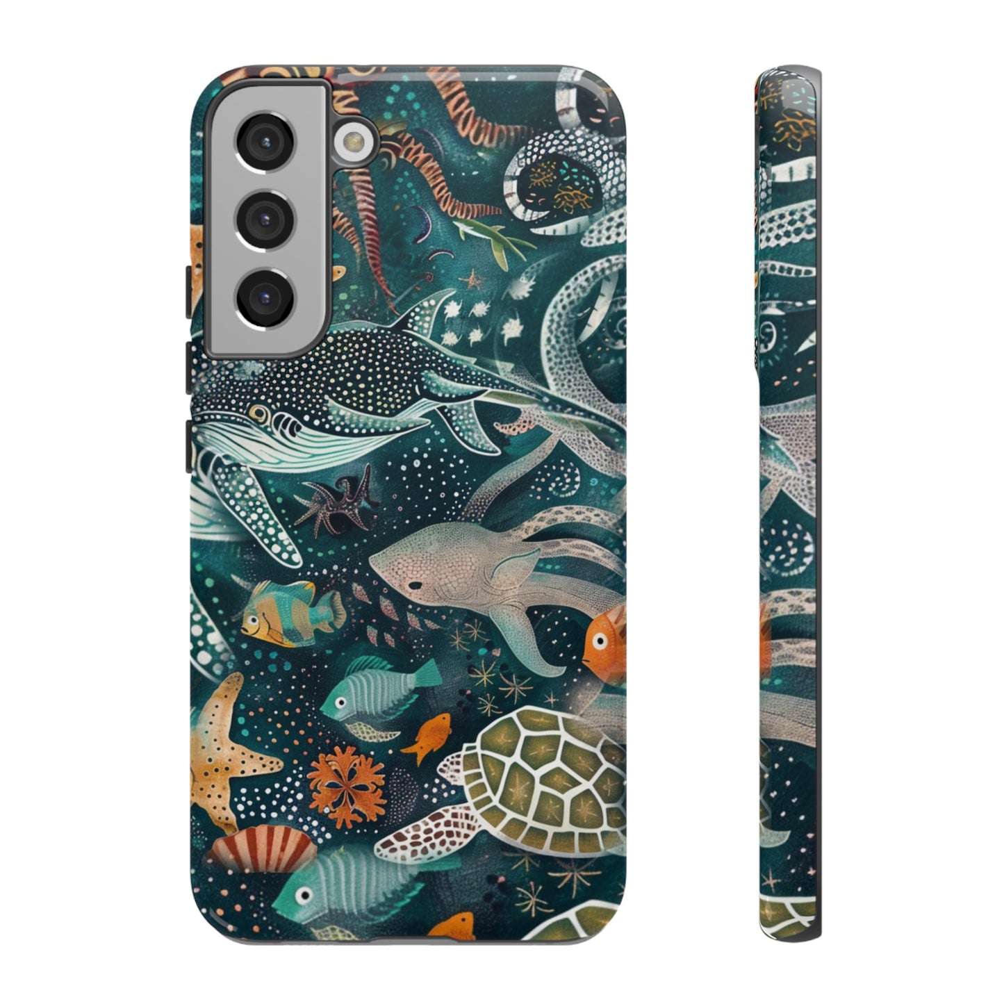 Undersea World Shark, Turtle, Manta Ray Phone Case