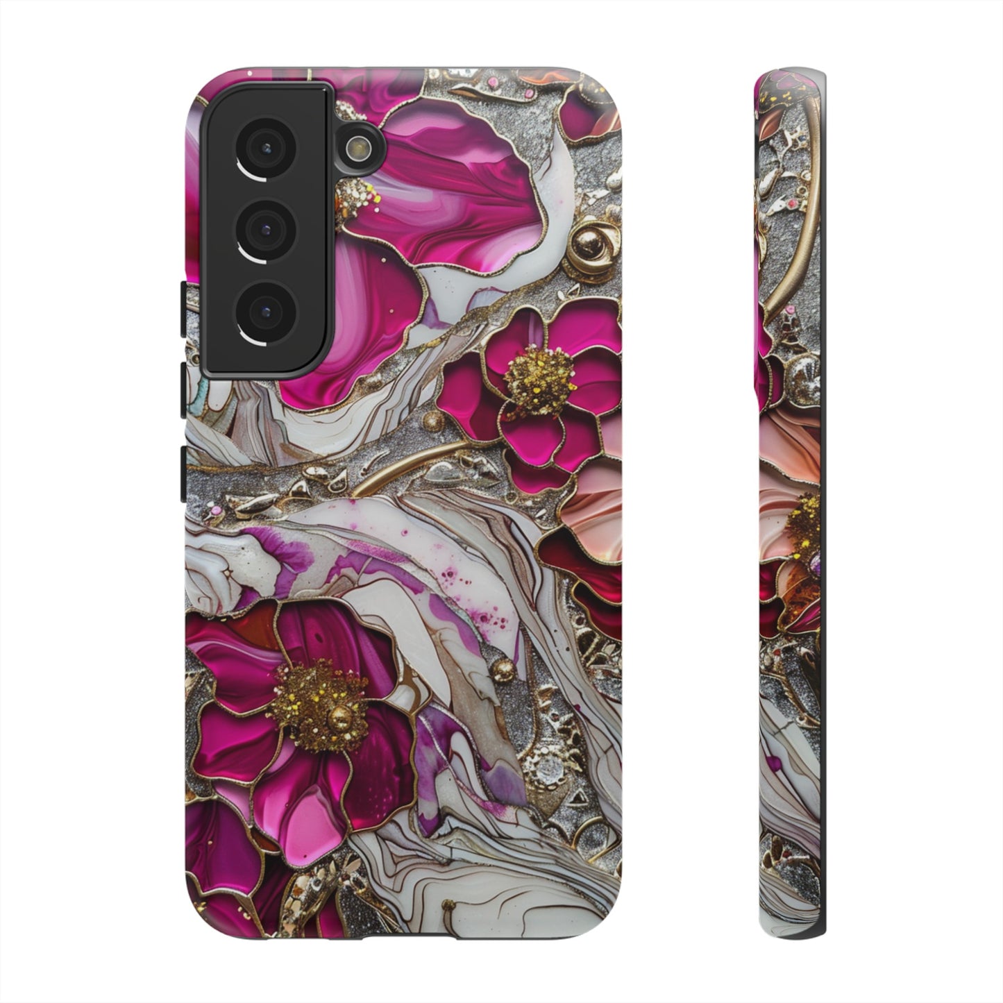 Stained Glass Magenta Floral Paisley Explosion Phone Case