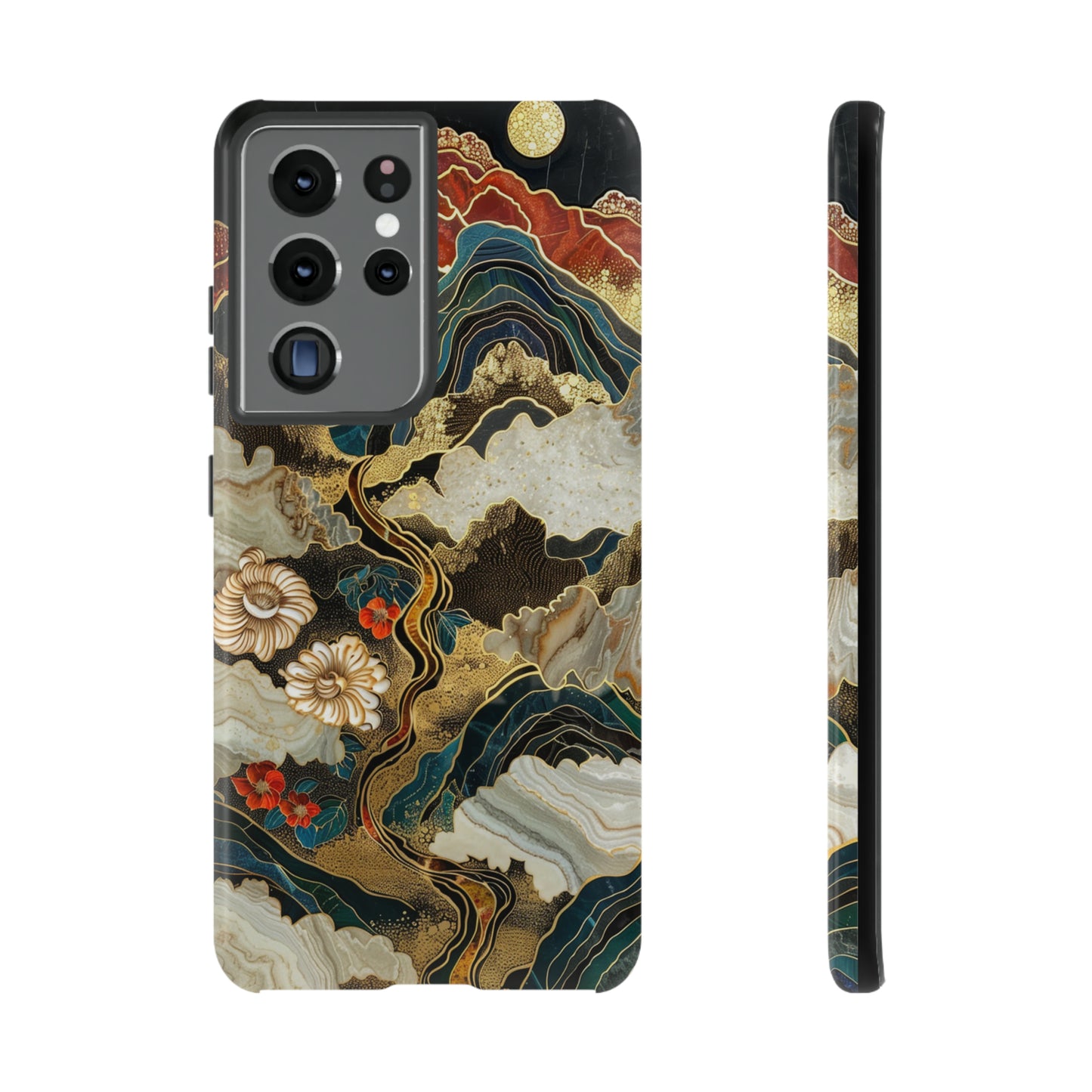 Chiyogami Stained Glass Floral Mountain Phone Case