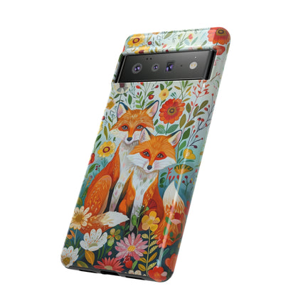 Foxes in the Floral Garden Phone Case