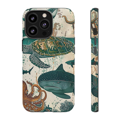 Undersea World Shark, Turtle, Manta Ray Phone Case